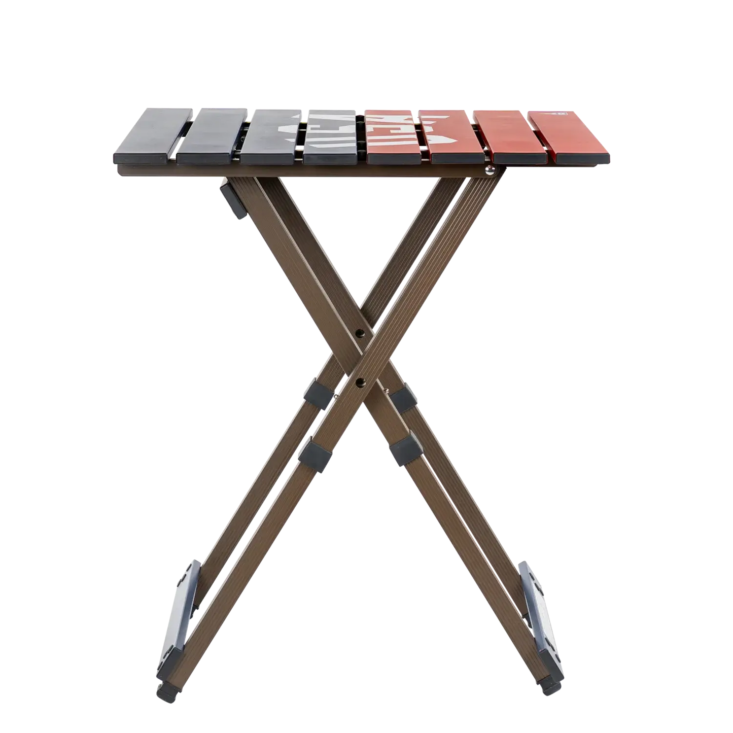 Heavy-Duty Grilling Compact Camp Table 20 - USA Anniversary Deluxe - Choice 757 - Slim-Fold Outdoor Cook Station with Storage Shelves Detail