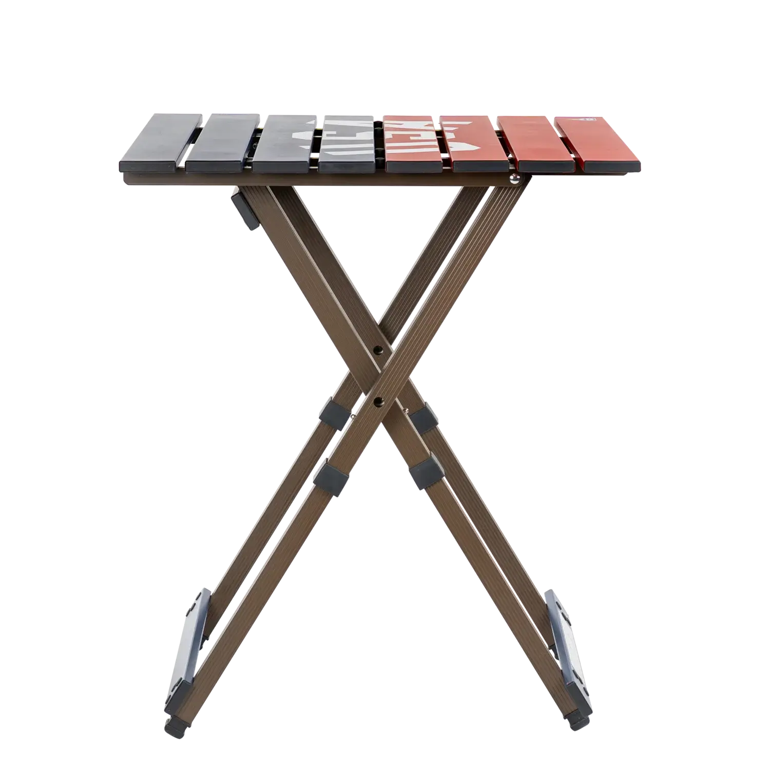 Heavy-Duty Grilling Compact Camp Table 20 - USA Anniversary Deluxe - Choice 757 - Slim-Fold Outdoor Cook Station with Storage Shelves Detail