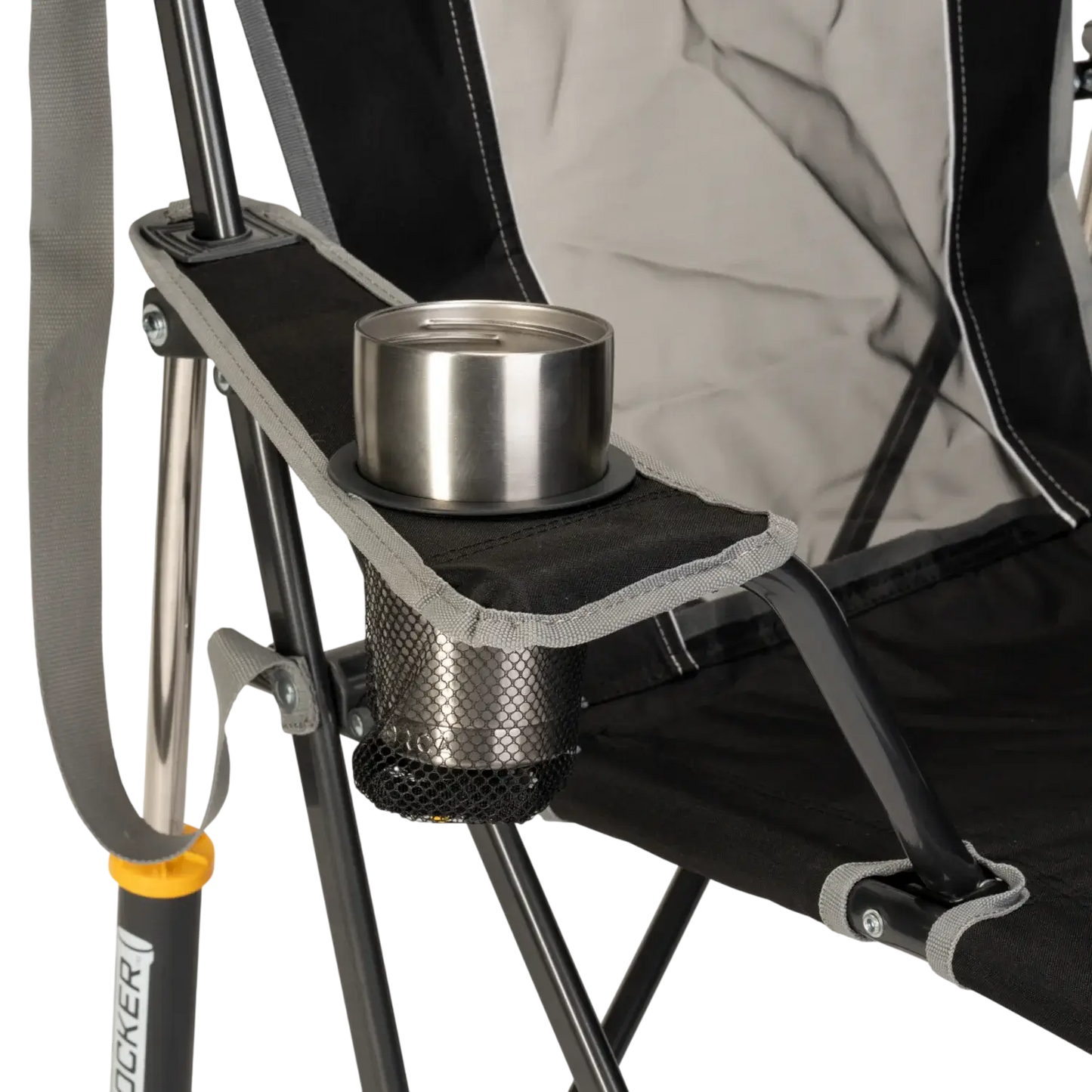 Premium All-Weather Comfort Pro Rocker - Choice 375 - Heavy-Duty Kickback Rocker with Beverage Holder Detail