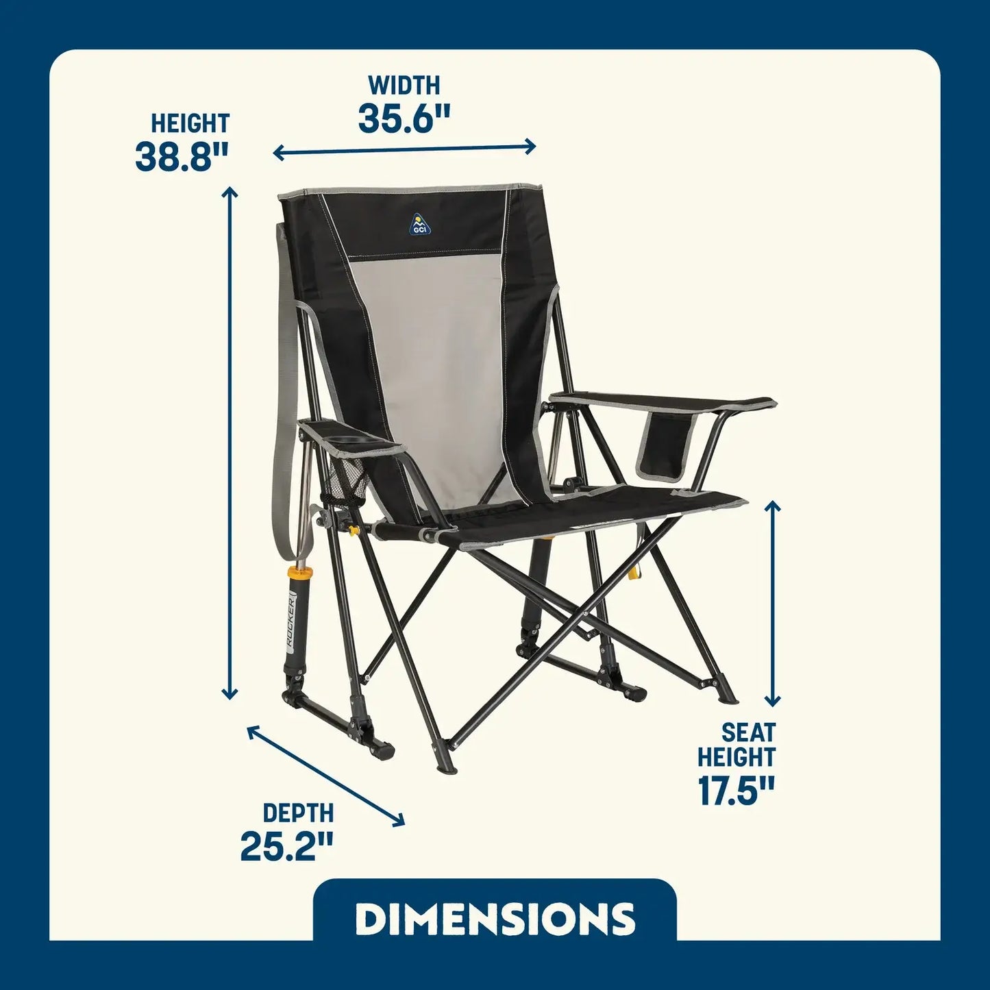 Premium All-Weather Comfort Pro Rocker - Choice 375 - Heavy-Duty Kickback Rocker with Beverage Holder Detail