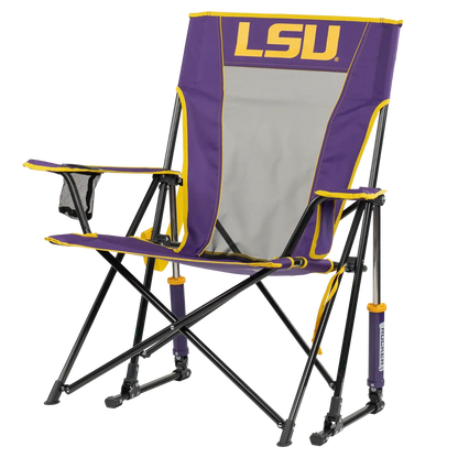 Smooth Motion College Comfort Pro Rocker - LSU Tigers - Choice 880 - Patented Spring-Action Rocking Chair for Camping Detail