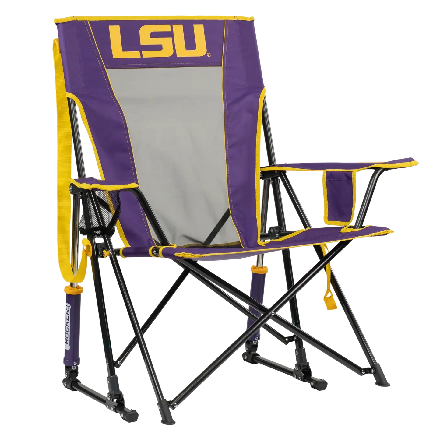 Smooth Motion College Comfort Pro Rocker - LSU Tigers - Choice 880 - Patented Spring-Action Rocking Chair for Camping - Default Title