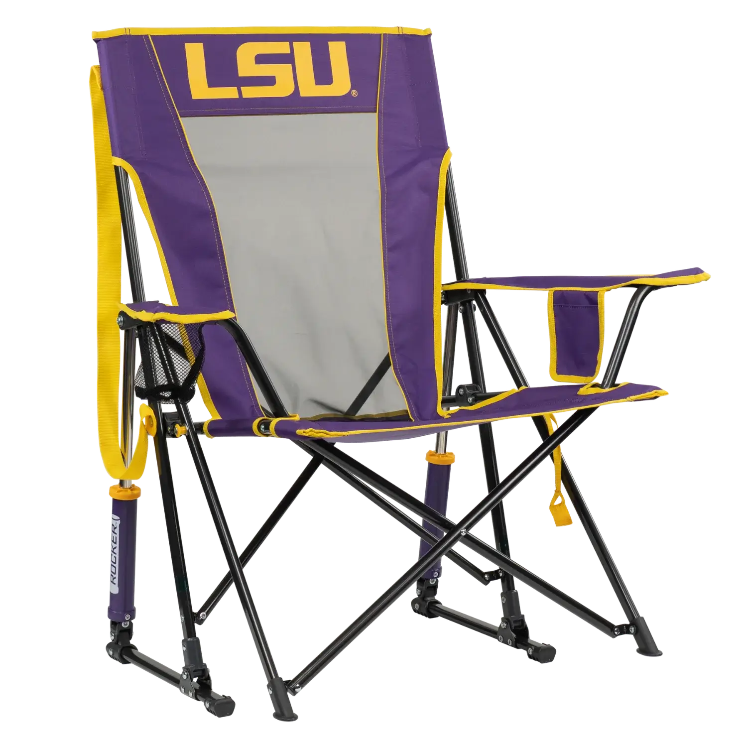 Smooth Motion College Comfort Pro Rocker - LSU Tigers - Choice 880 - Patented Spring-Action Rocking Chair for Camping - Default Title