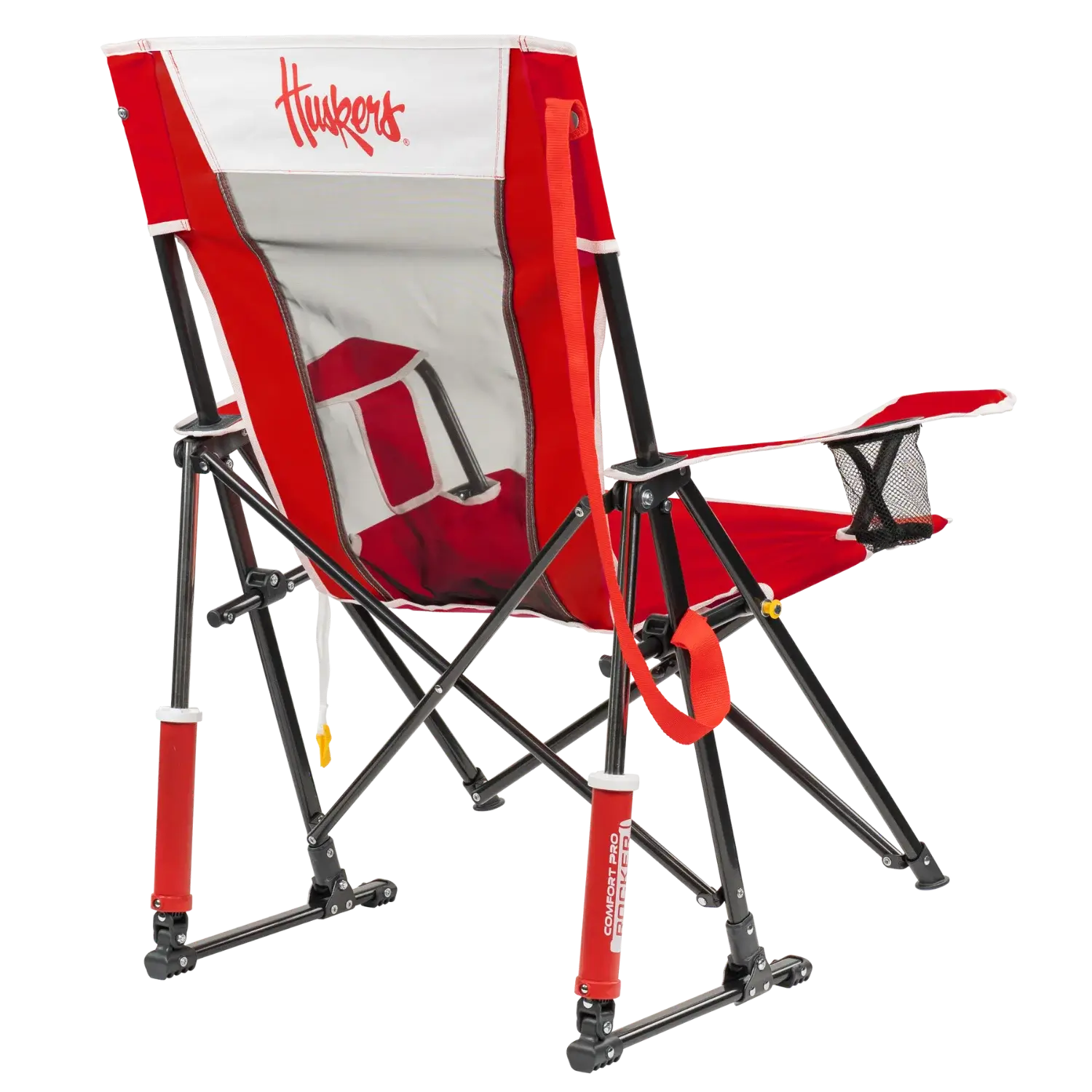 Heavy-Duty Freestyle College Comfort Pro Rocker - Nebraska Cornhuskers - Choice 161 - Freestyle Rocker Portable Outdoor Folding Chair Detail