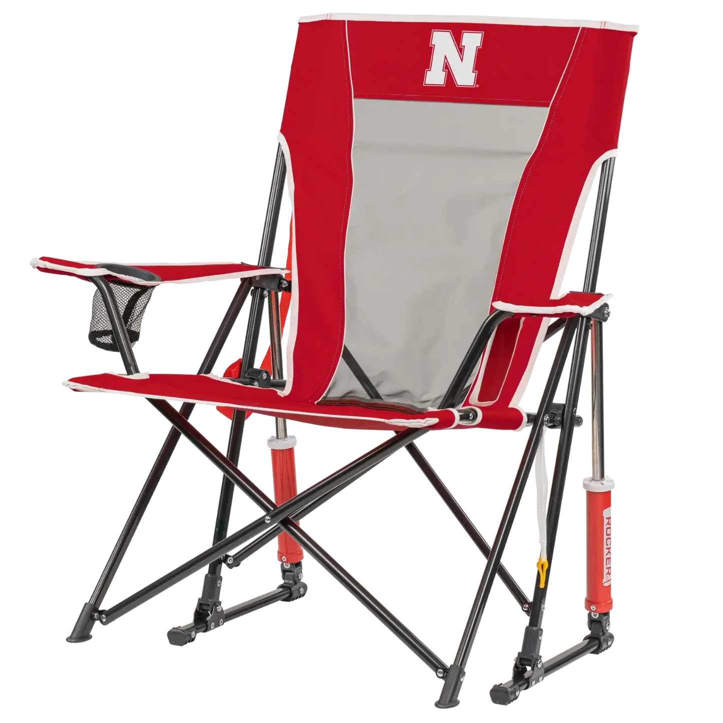 Heavy-Duty Freestyle College Comfort Pro Rocker - Nebraska Cornhuskers - Choice 161 - Freestyle Rocker Portable Outdoor Folding Chair Detail