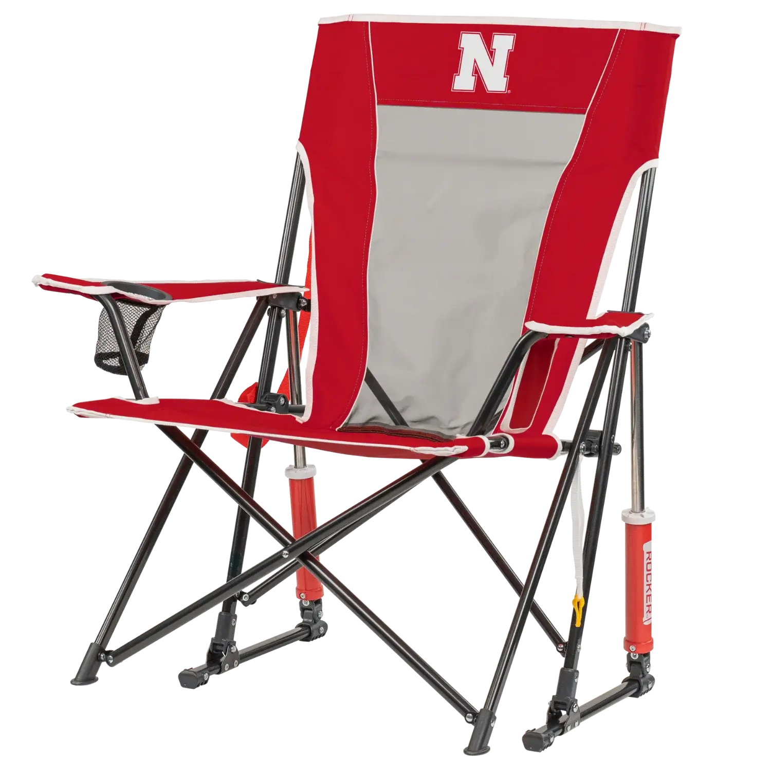 Heavy-Duty Freestyle College Comfort Pro Rocker - Nebraska Cornhuskers - Choice 161 - Freestyle Rocker Portable Outdoor Folding Chair Detail