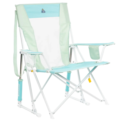 Premium All-Weather Comfort Pro Rocker - Choice 375 - Heavy-Duty Kickback Rocker with Beverage Holder - Pastel Green