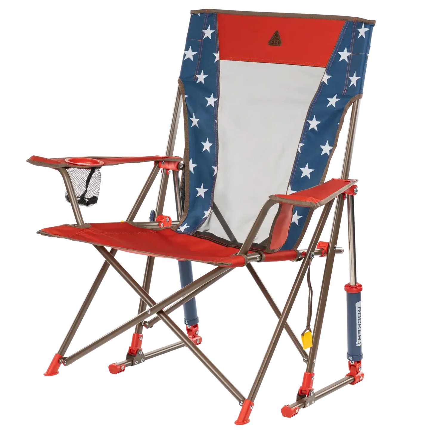 Heavy-Duty Freestyle Comfort Pro Rocker - USA Anniversary Deluxe - Choice 424 - Heavy-Duty Kickback Rocker with Beverage Holder Detail