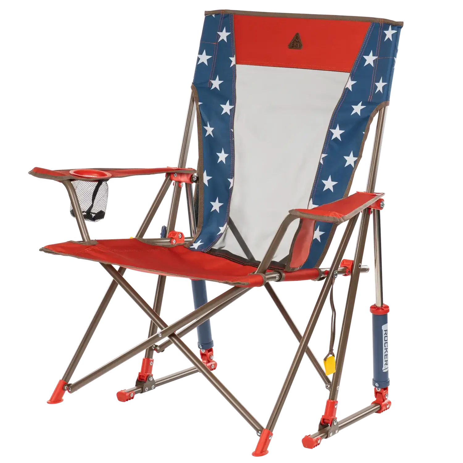 Heavy-Duty Freestyle Comfort Pro Rocker - USA Anniversary Deluxe - Choice 424 - Heavy-Duty Kickback Rocker with Beverage Holder Detail