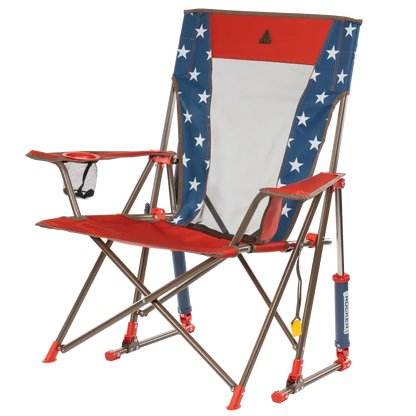 Heavy-Duty Freestyle Comfort Pro Rocker - USA Anniversary Deluxe - Choice 424 - Heavy-Duty Kickback Rocker with Beverage Holder Detail