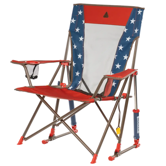 Heavy-Duty Freestyle Comfort Pro Rocker - USA Anniversary Deluxe - Choice 424 - Heavy-Duty Kickback Rocker with Beverage Holder Detail