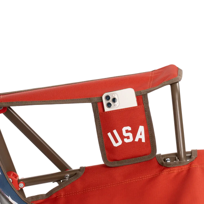 Heavy-Duty Freestyle Comfort Pro Rocker - USA Anniversary Deluxe - Choice 424 - Heavy-Duty Kickback Rocker with Beverage Holder Detail