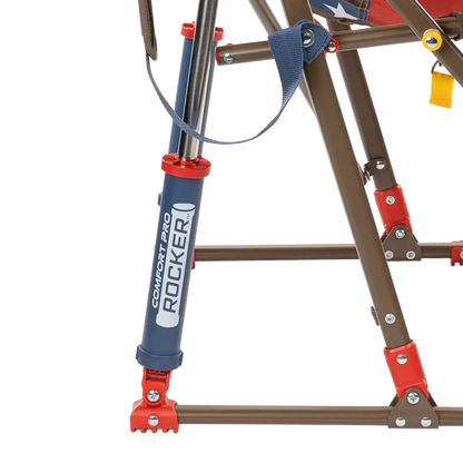 Heavy-Duty Freestyle Comfort Pro Rocker - USA Anniversary Deluxe - Choice 424 - Heavy-Duty Kickback Rocker with Beverage Holder Detail