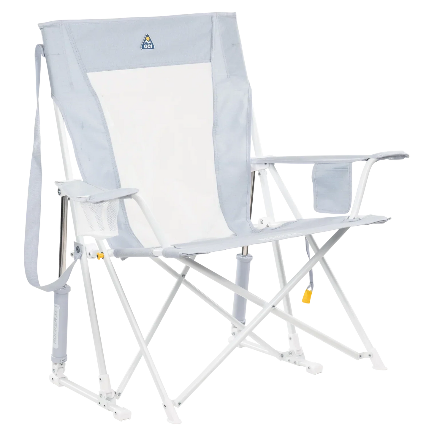 Smooth Motion Comfort Pro Rocker XL - Choice 107 - Heavy-Duty Kickback Rocker with Beverage Holder - Heathered Light Blue