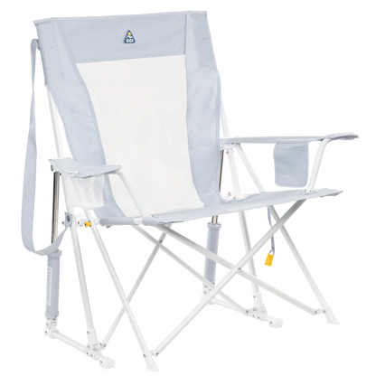Smooth Motion Comfort Pro Rocker XL - Choice 107 - Heavy-Duty Kickback Rocker with Beverage Holder - Heathered Light Blue