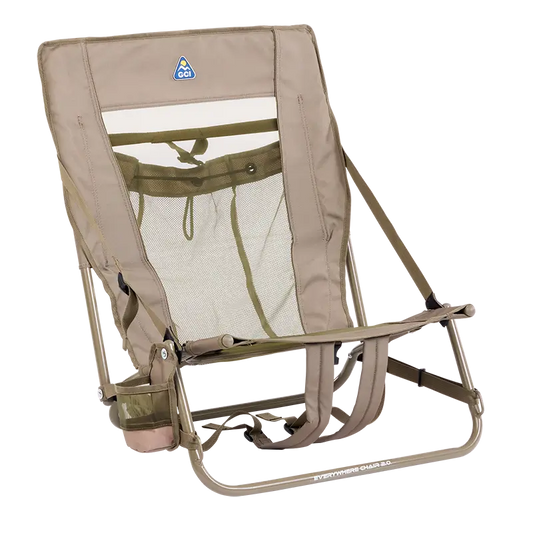 Sand-Friendly Everywhere Chair 2 - Choice 656 - Low-Profile Reclining Beach Chair with Backpack Straps - Aged Fatigue