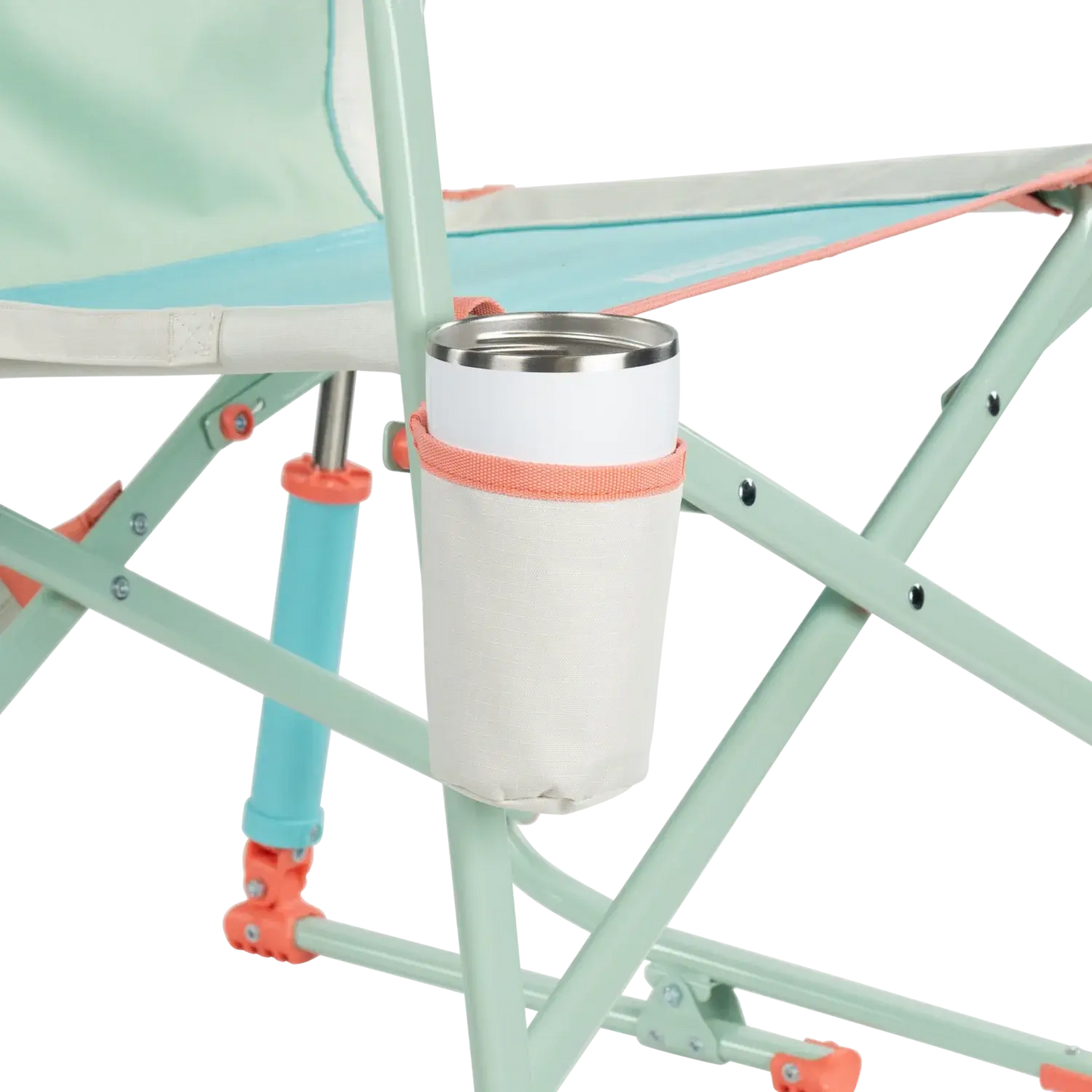 Patented Spring-Action Freestyle Rocker - Choice 711 - Heavy-Duty Kickback Rocker with Beverage Holder Detail