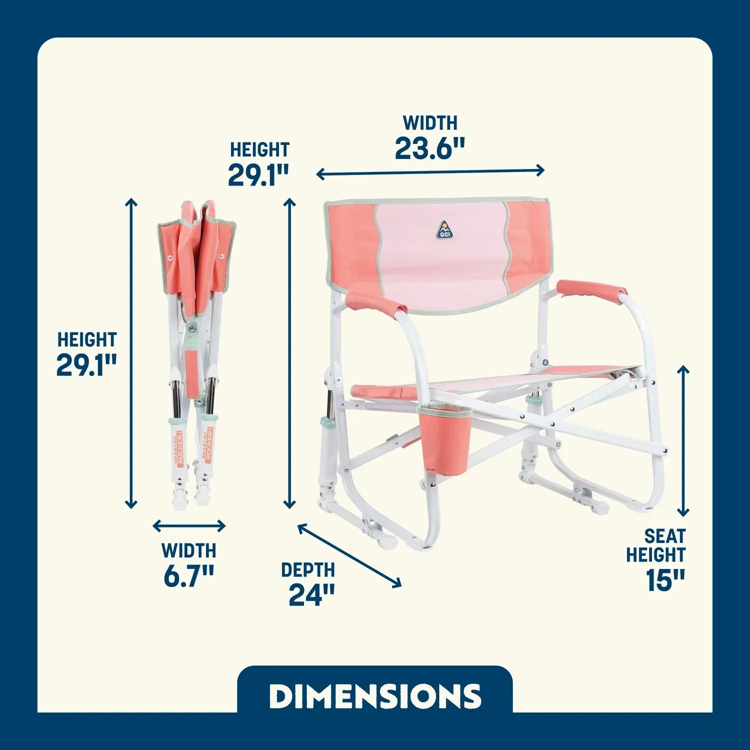 Smooth Motion Grab & Go Rocker - Choice 551 - RoadTrip Rocker Smooth Motion Camp Chair Detail