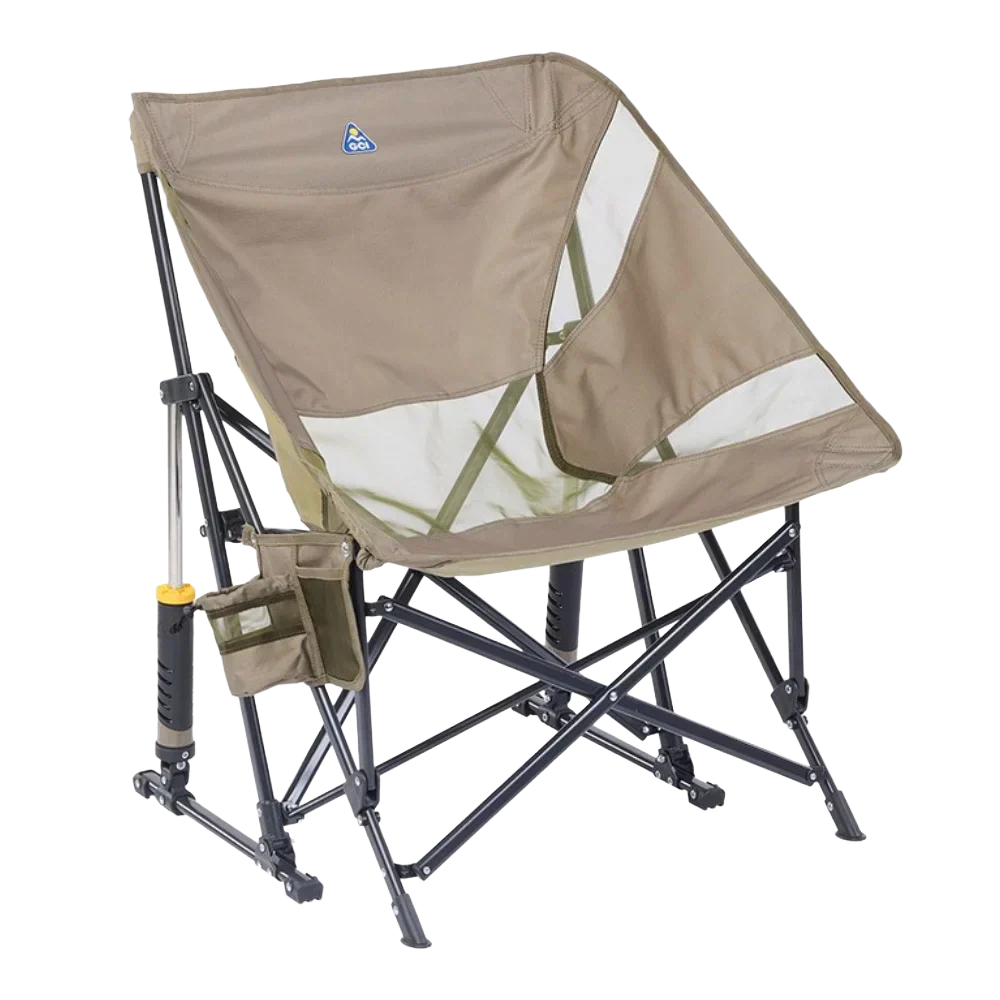 Patented Spring-Action Pod Rocker Elite - Choice 832 - Heavy-Duty Kickback Rocker with Beverage Holder - Aged Fatigue