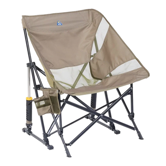 Patented Spring-Action Pod Rocker Elite - Choice 832 - Heavy-Duty Kickback Rocker with Beverage Holder - Aged Fatigue