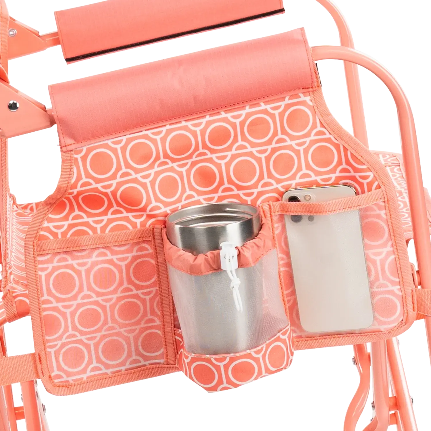 Premium All-Weather Stowaway Rocker - Choice 794 - Heavy-Duty Kickback Rocker with Beverage Holder Detail