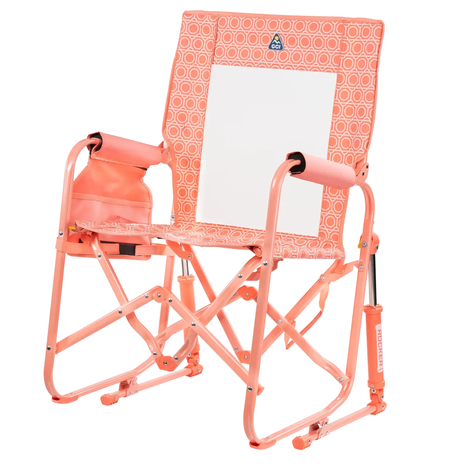Premium All-Weather Stowaway Rocker - Choice 794 - Heavy-Duty Kickback Rocker with Beverage Holder Detail