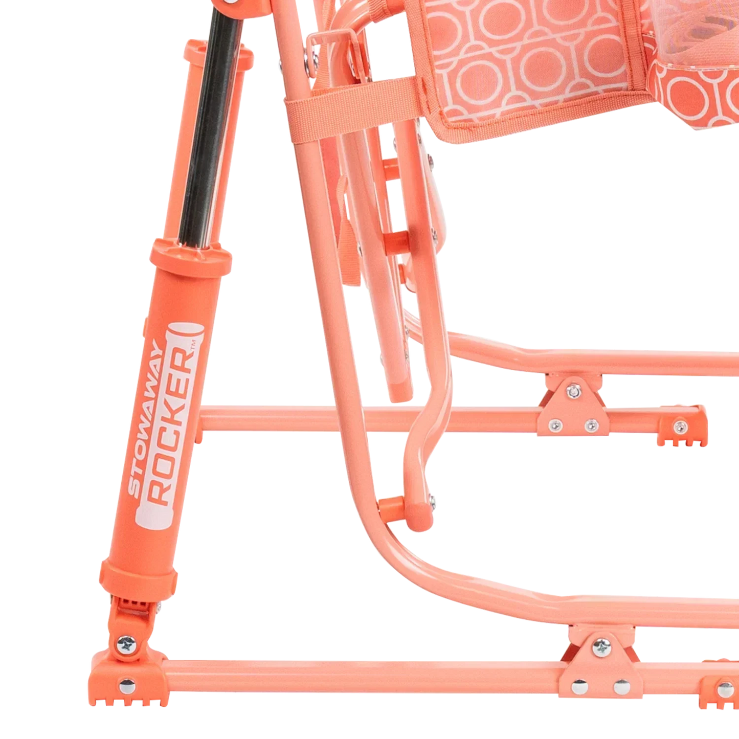 Premium All-Weather Stowaway Rocker - Choice 794 - Heavy-Duty Kickback Rocker with Beverage Holder Detail