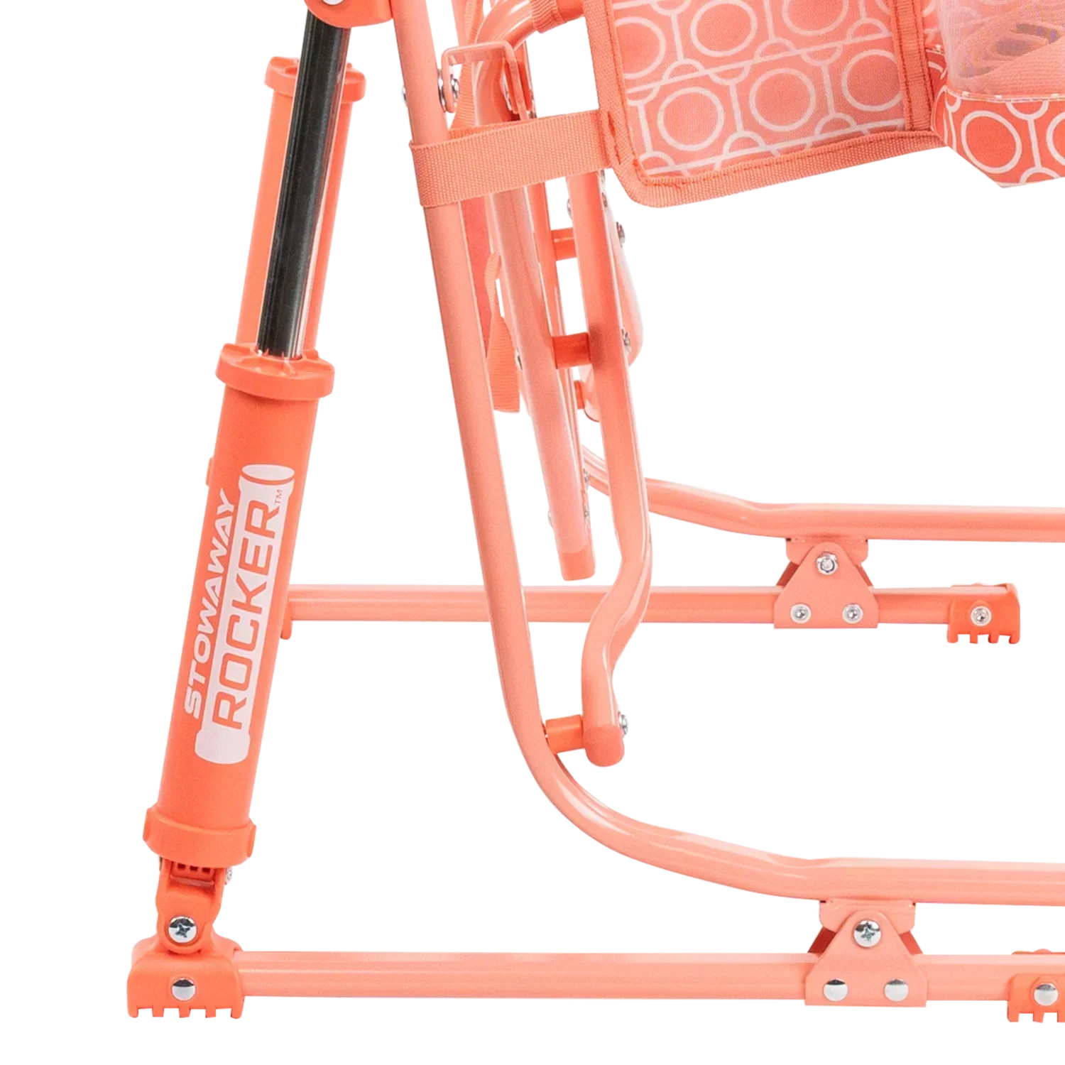 Premium All-Weather Stowaway Rocker - Choice 794 - Heavy-Duty Kickback Rocker with Beverage Holder Detail