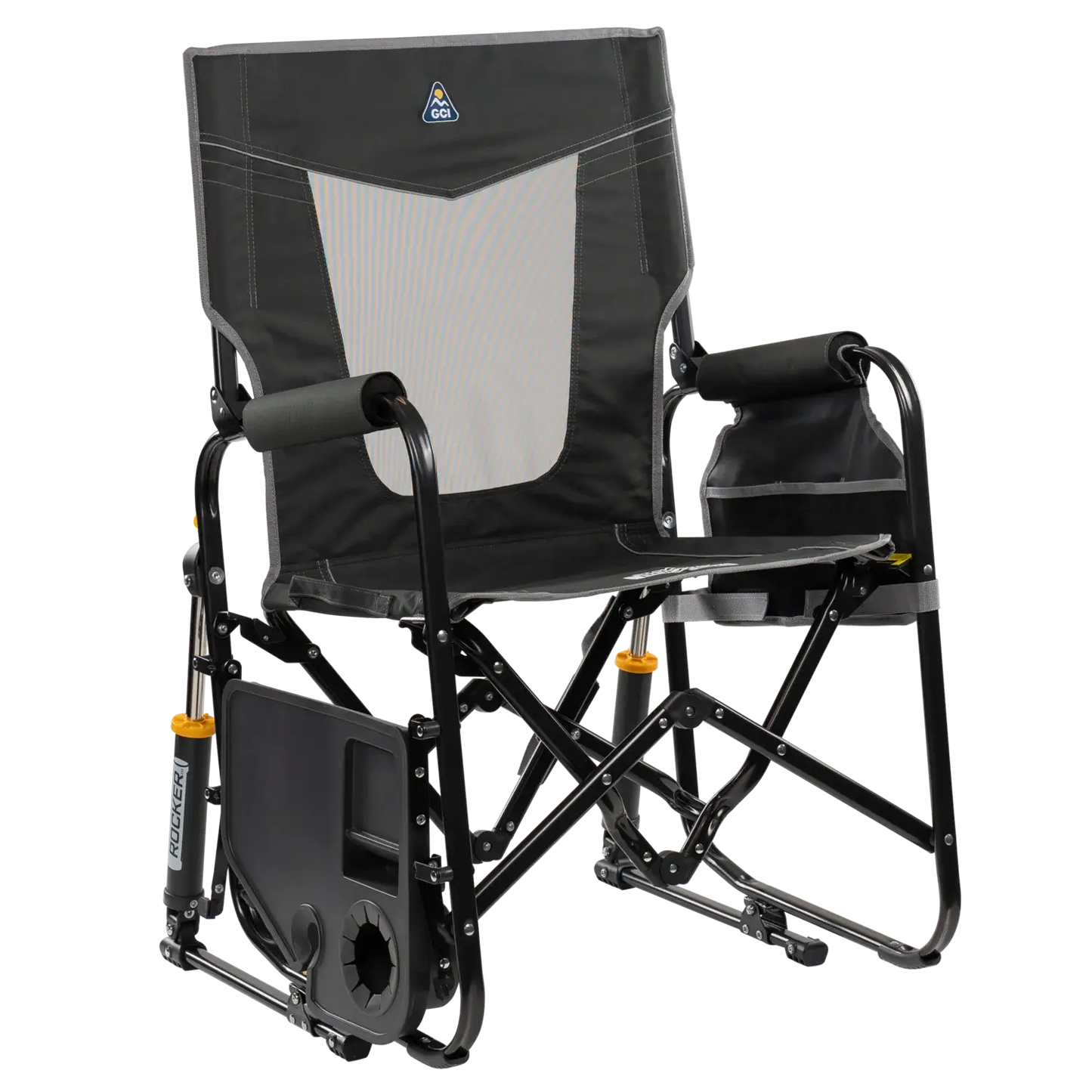 Heavy-Duty Freestyle Stowaway Rocker with Side Table - Choice 253 - Freestyle Rocker Portable Outdoor Folding Chair Detail