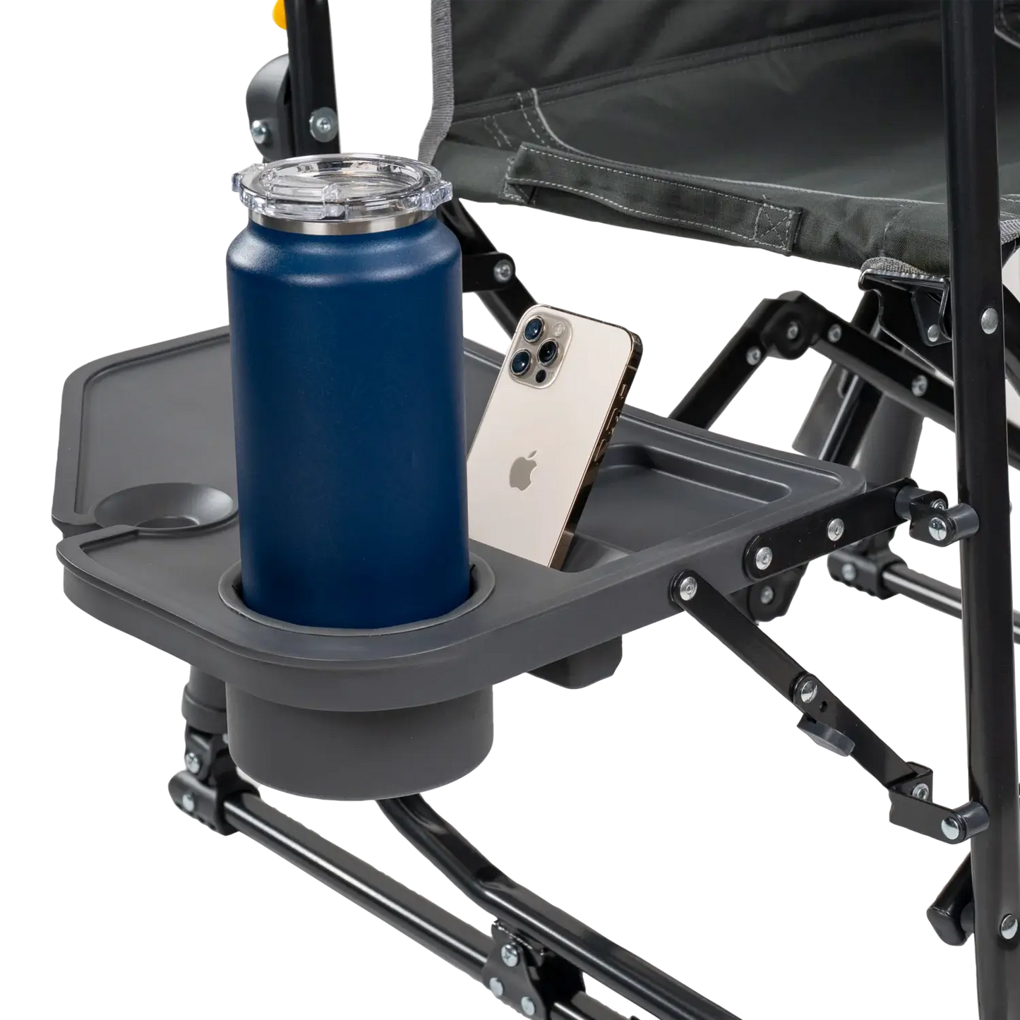 Heavy-Duty Freestyle Stowaway Rocker with Side Table - Choice 253 - Freestyle Rocker Portable Outdoor Folding Chair Detail