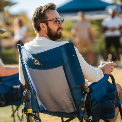 Premium All-Weather Stowaway Rocker - Choice 794 - Heavy-Duty Kickback Rocker with Beverage Holder Detail