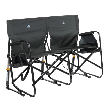 Patented Spring-Action Tandem Rocker - Choice 227 - Freestyle Rocker Portable Outdoor Folding Chair - Dark Charcoal